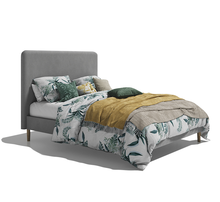 letto matrimoniale rendering 3d in real-time