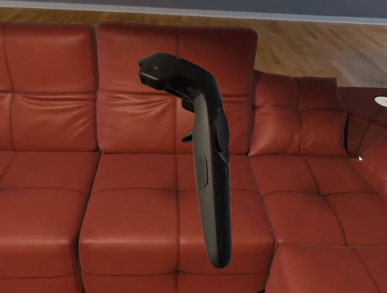 Virtual reality for furniture. 3D sofa example.