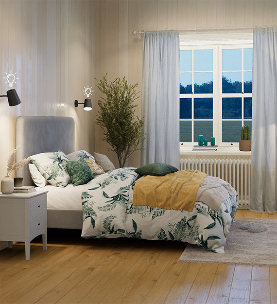 Rendering 3d di una camera da letto svolta con il programma 3d SHOWin3d