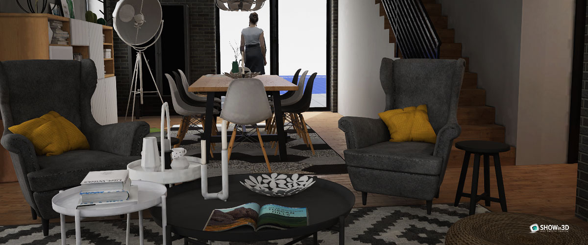 Ambiente della casa ricreato in 3d