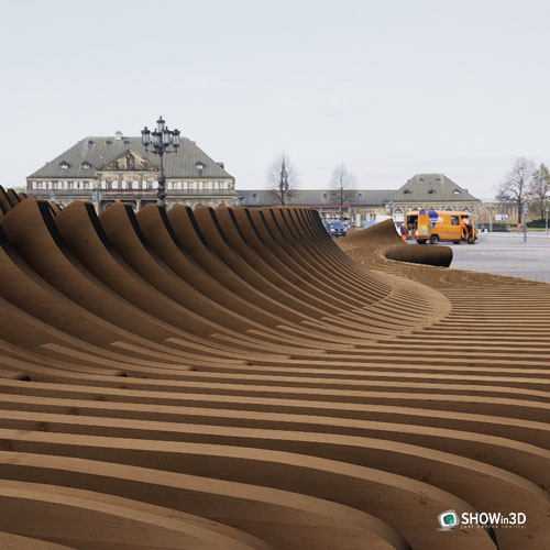 Esempio di arredo urbano 3d