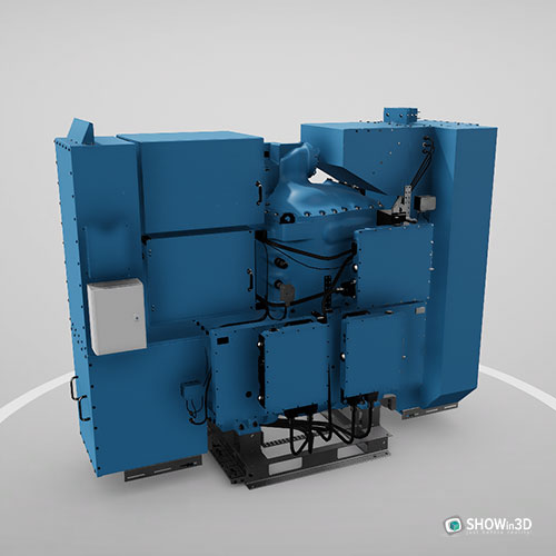 Macchinario blu configurato con SHOWin3D
