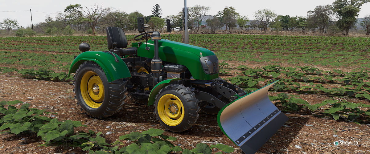 Configurazione 3d di un trattore agricolo