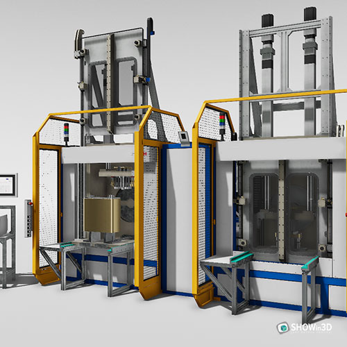 Configuratore set attrezzature macchinario 3d