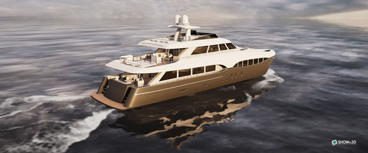 Animazione 3d di un yacht