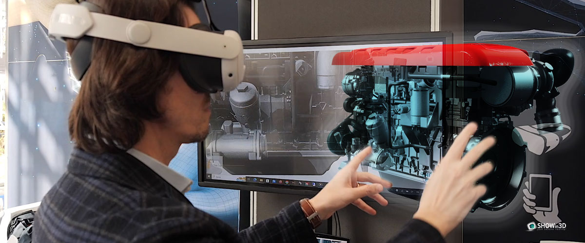 Visione di un macchinario attraverso la realtÃ  virtuale