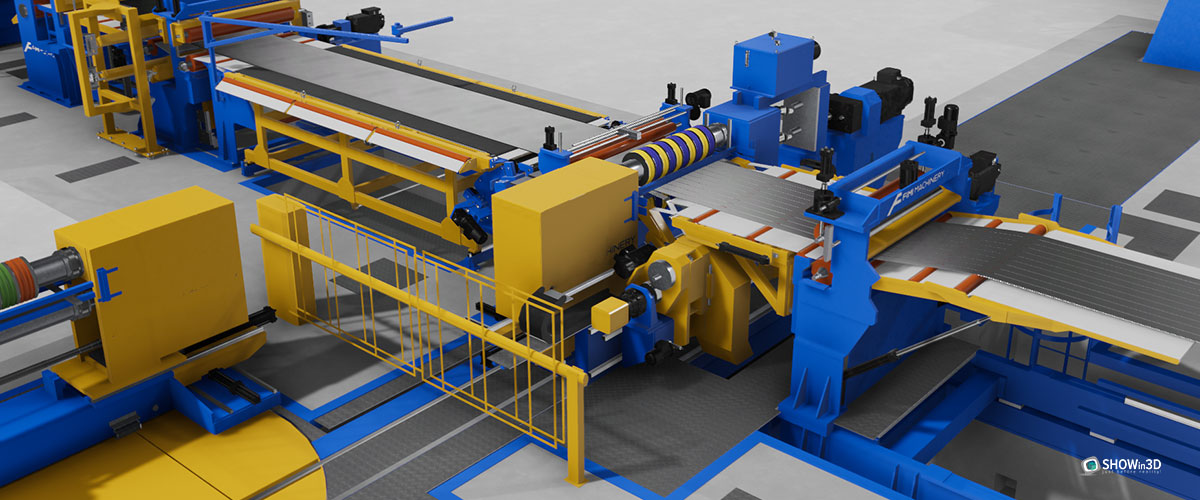Vari macchinari industriali configurati in 3d